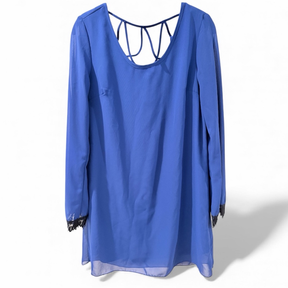 Charlotte Russe 2000s royal blue dress with lace cuffs